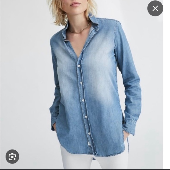 Frank & Eileen Tops - Frank & Eileen Grayson Distressed Denim